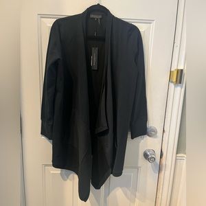 Donna Karen New York, Long Wrap Cardigan/Coat, patch pockets, NWT, size XS/S